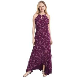 White House Black Market Purple Floral Maxi Dress